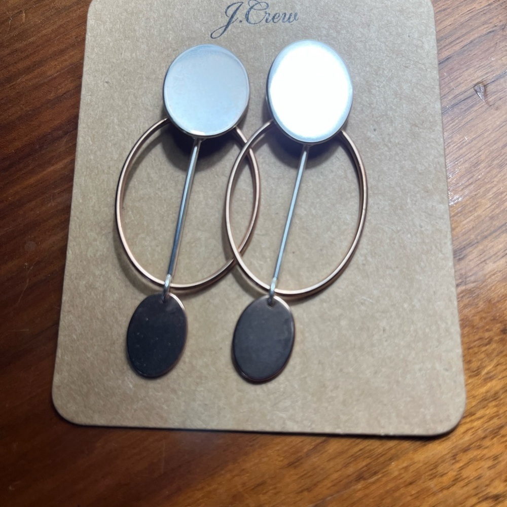 J. Crew Silver and Gold Geometric Earrings